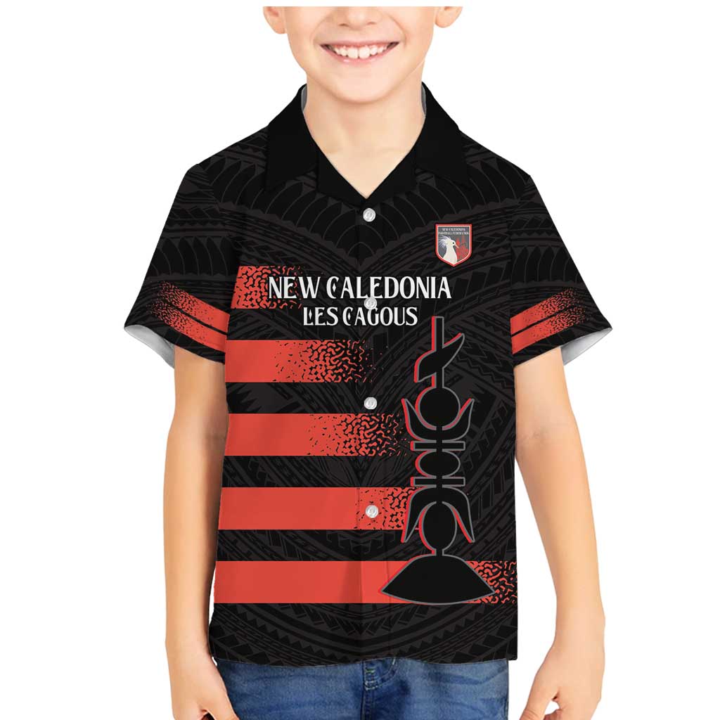 Custom New Caledonia Football Family Matching Mermaid Dress and Hawaiian Shirt Allez Les Cagous Polynesian Pattern