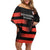 Custom New Caledonia Football Family Matching Off Shoulder Short Dress and Hawaiian Shirt Allez Les Cagous Polynesian Pattern
