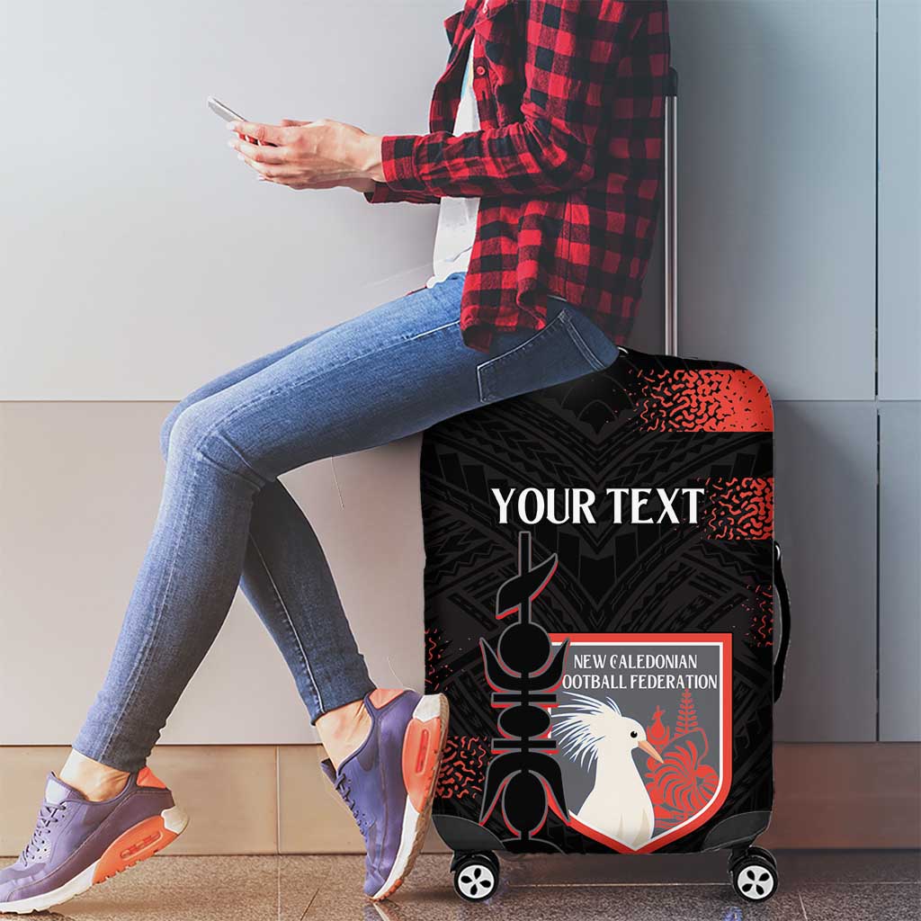 Custom New Caledonia Football Luggage Cover Allez Les Cagous Polynesian Pattern