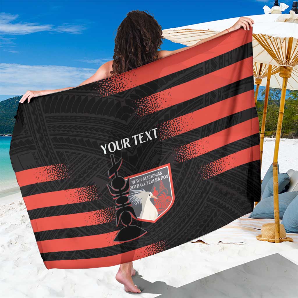 Custom New Caledonia Football Sarong Allez Les Cagous Polynesian Pattern LT14 One Size 44 x 66 inches Black - Polynesian Pride