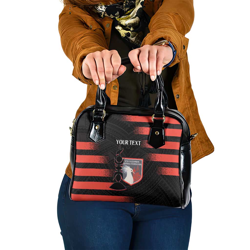 Custom New Caledonia Football Shoulder Handbag Allez Les Cagous Polynesian Pattern LT14 One Size Black - Polynesian Pride