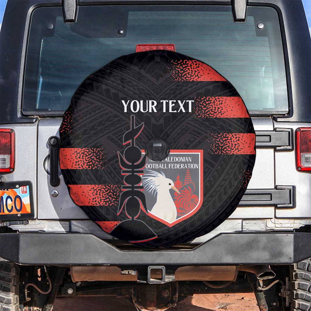Custom New Caledonia Football Spare Tire Cover Allez Les Cagous Polynesian Pattern LT14 Black - Polynesian Pride