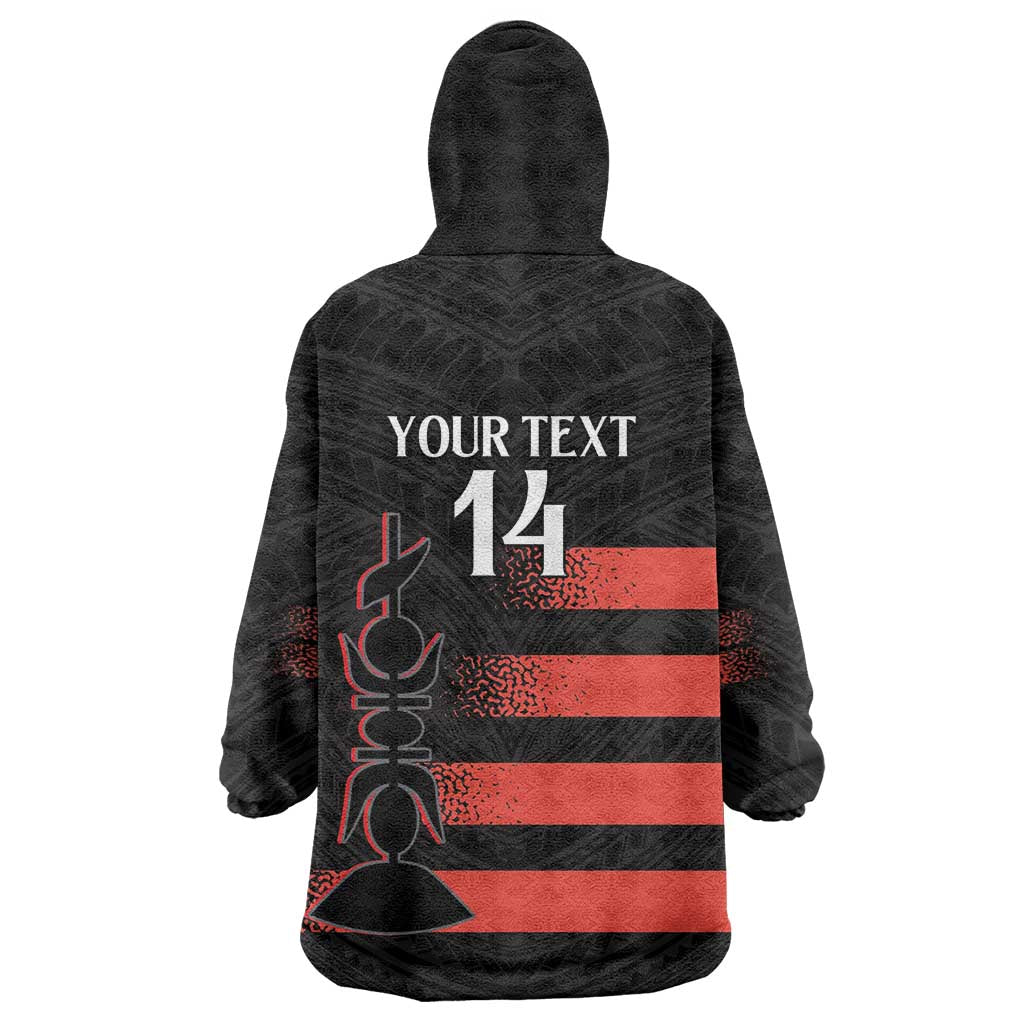 Custom New Caledonia Football Wearable Blanket Hoodie Allez Les Cagous Polynesian Pattern LT14 - Polynesian Pride