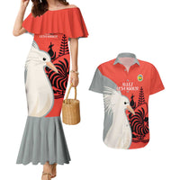 Custom Nouvelle-Caledonie Football Couples Matching Mermaid Dress and Hawaiian Shirt Allez Les Cagous Simple Style