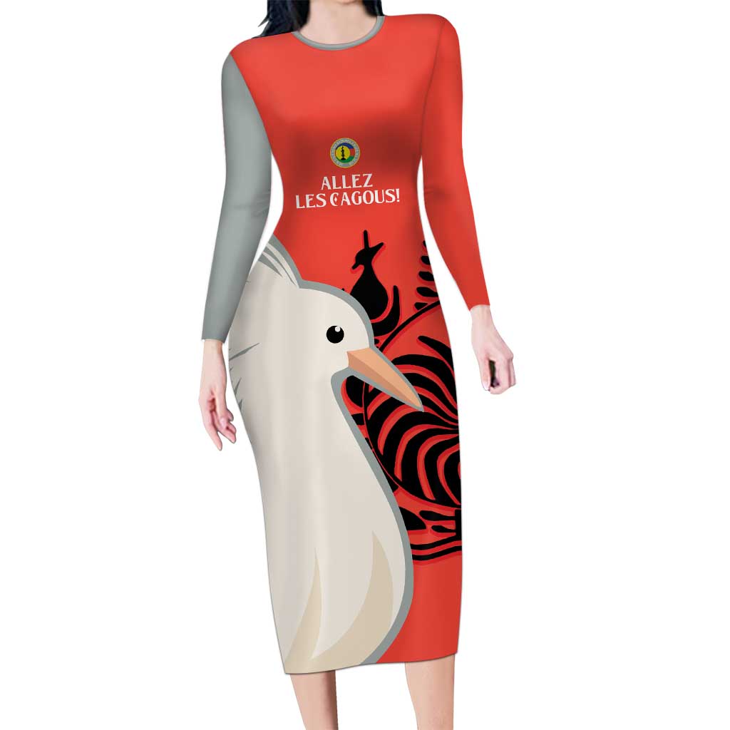 Custom Nouvelle-Caledonie Football Family Matching Long Sleeve Bodycon Dress and Hawaiian Shirt Allez Les Cagous Simple Style