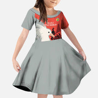 Custom Nouvelle-Caledonie Football Family Matching Mermaid Dress and Hawaiian Shirt Allez Les Cagous Simple Style