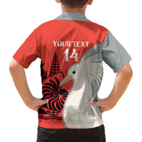 Custom Nouvelle-Caledonie Football Family Matching Off The Shoulder Long Sleeve Dress and Hawaiian Shirt Allez Les Cagous Simple Style