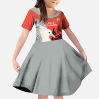 Custom Nouvelle-Caledonie Football Family Matching Off Shoulder Maxi Dress and Hawaiian Shirt Allez Les Cagous Simple Style