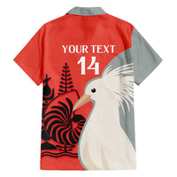 Custom Nouvelle-Caledonie Football Family Matching Off Shoulder Short Dress and Hawaiian Shirt Allez Les Cagous Simple Style