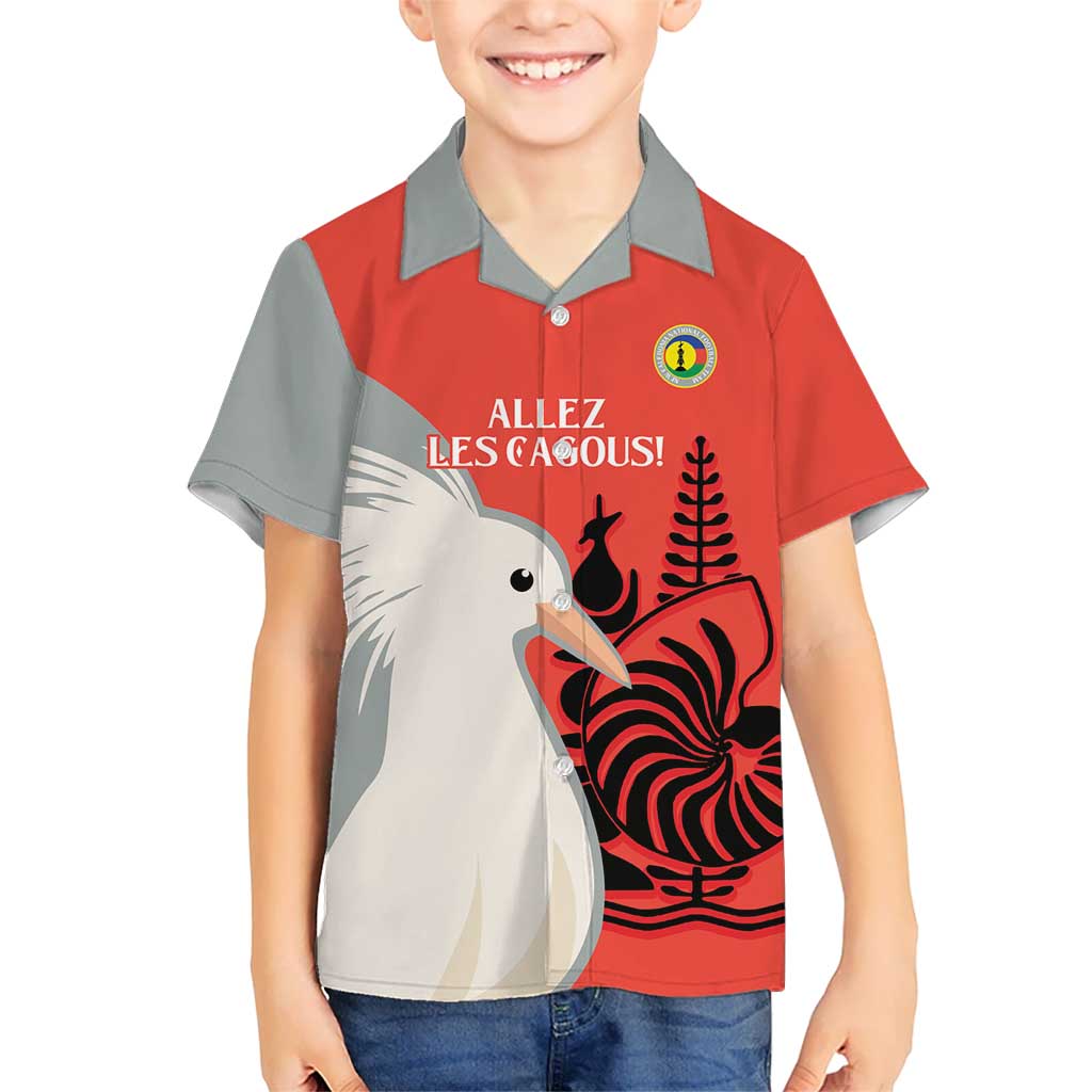 Custom Nouvelle-Caledonie Football Kid Hawaiian Shirt Allez Les Cagous Simple Style