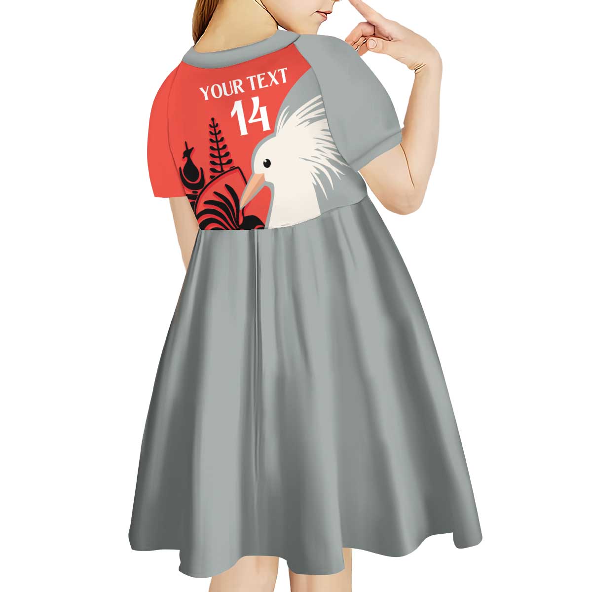 Custom Nouvelle-Caledonie Football Kid Short Sleeve Dress Allez Les Cagous Simple Style