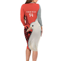 Custom Nouvelle-Caledonie Football Long Sleeve Bodycon Dress Allez Les Cagous Simple Style