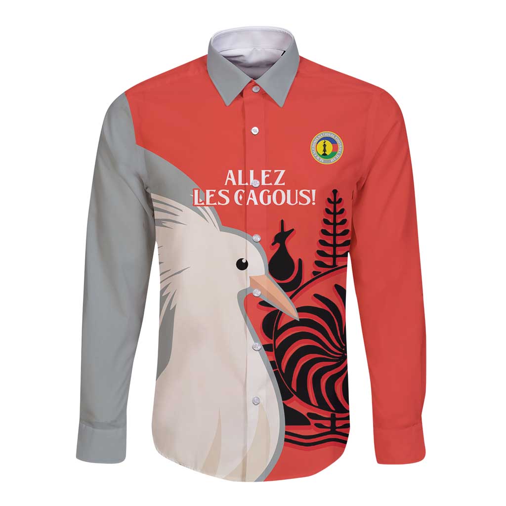 Custom Nouvelle-Caledonie Football Long Sleeve Button Shirt Allez Les Cagous Simple Style