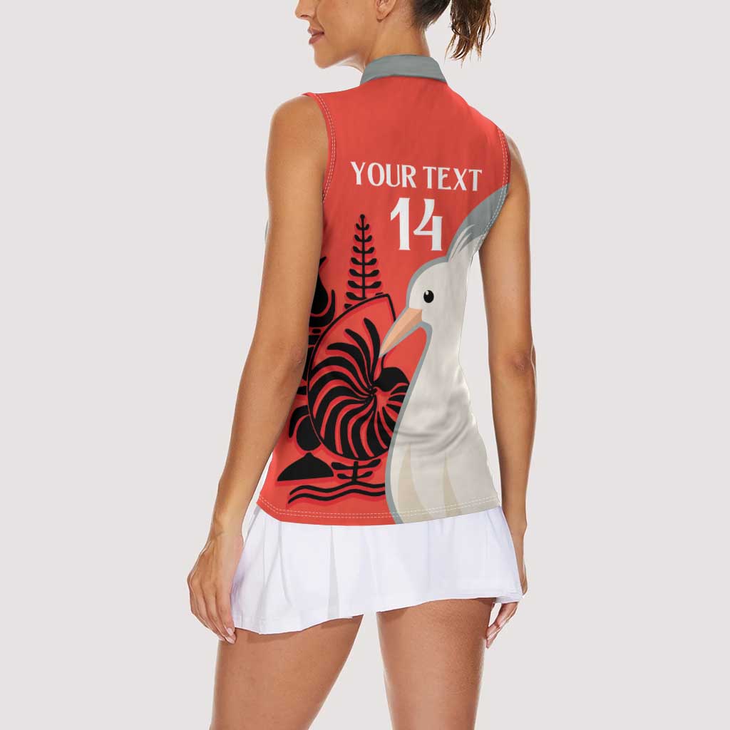 Custom Nouvelle-Caledonie Football Women Sleeveless Polo Shirt Allez Les Cagous Simple Style