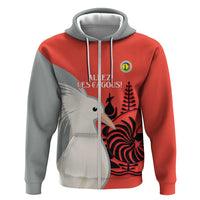 Custom Nouvelle-Caledonie Football Zip Hoodie Allez Les Cagous Simple Style
