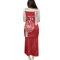 Custom Tahiti Football Family Matching Puletasi and Hawaiian Shirt Go Toa Aito