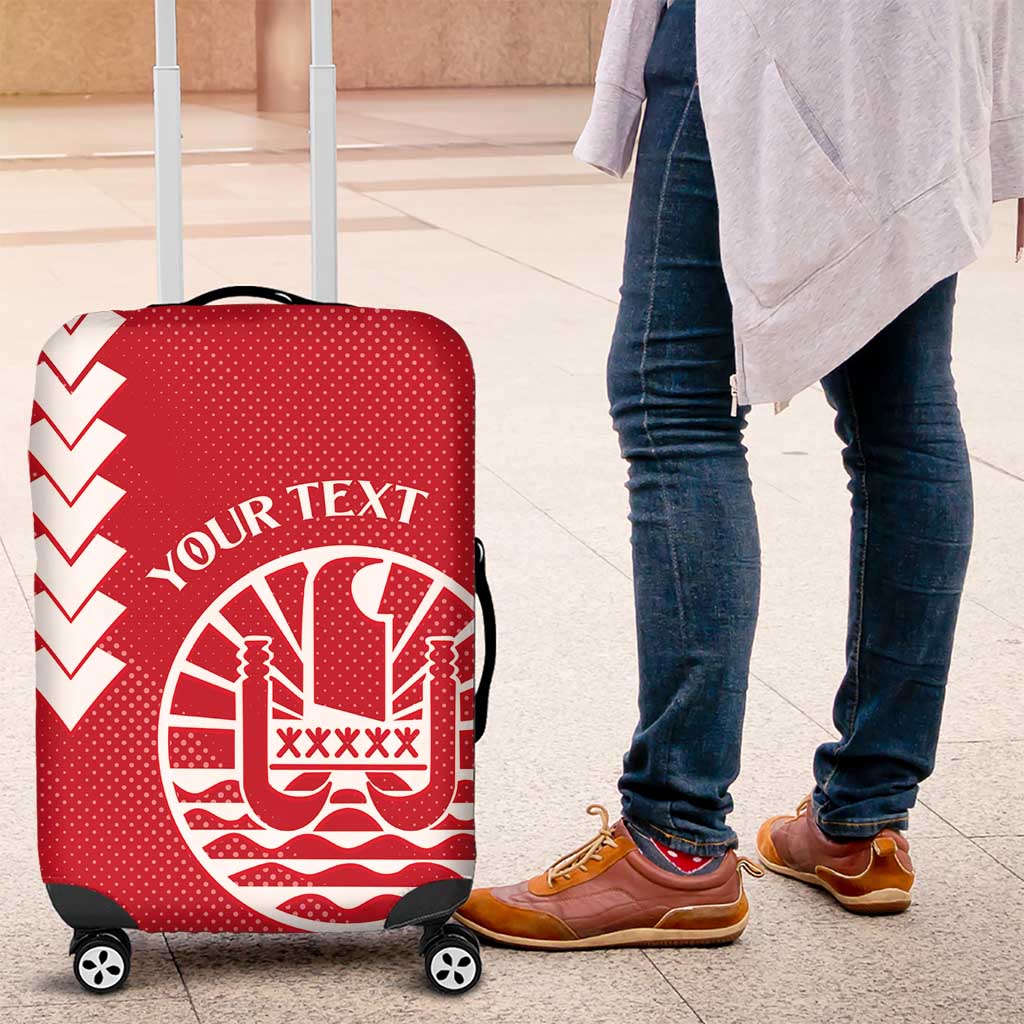 Custom Tahiti Football Luggage Cover Go Toa Aito LT14 Red - Polynesian Pride