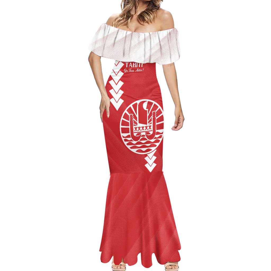 Custom Tahiti Football Mermaid Dress Go Toa Aito LT14 - Polynesian Pride