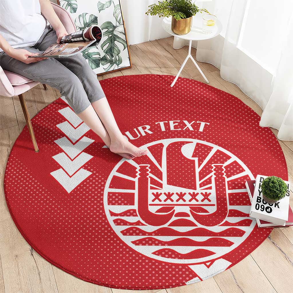 Custom Tahiti Football Round Carpet Go Toa Aito