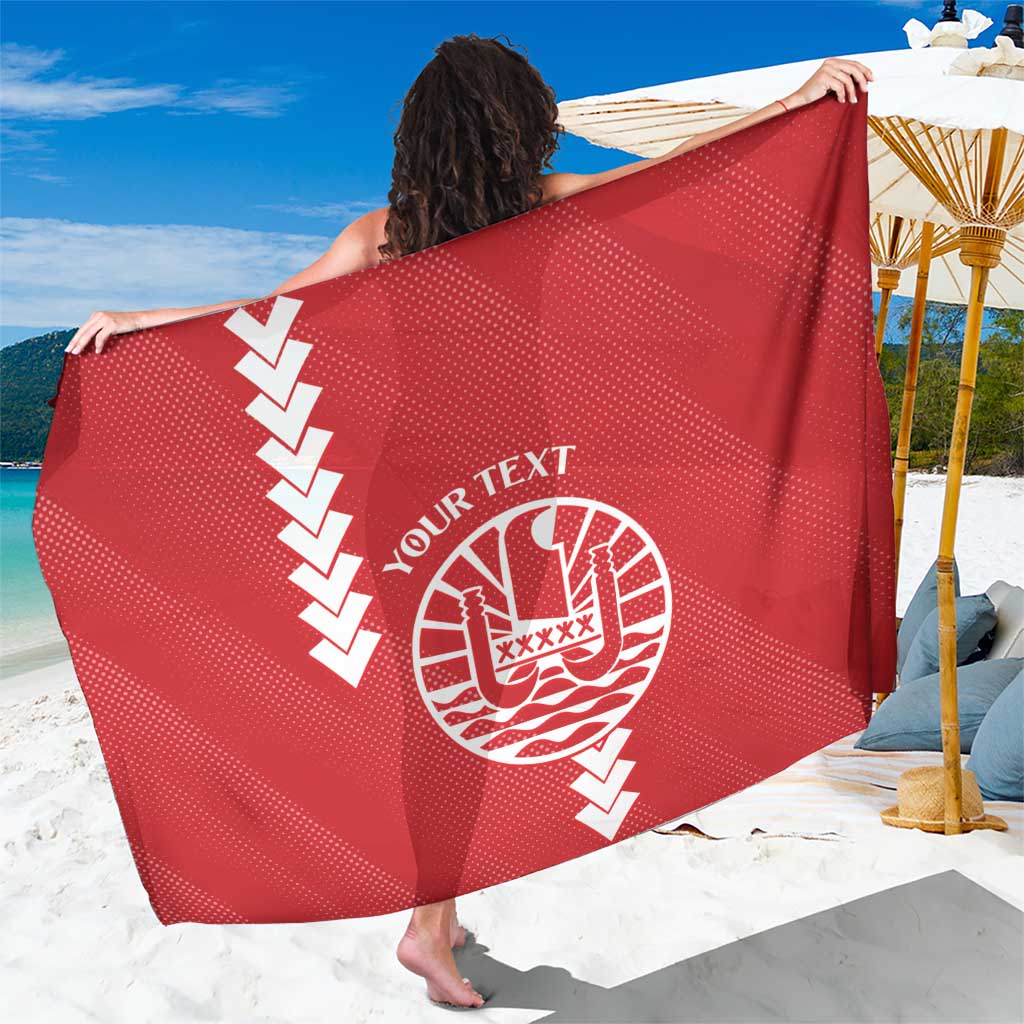 Custom Tahiti Football Sarong Go Toa Aito LT14 One Size 44 x 66 inches Red - Polynesian Pride