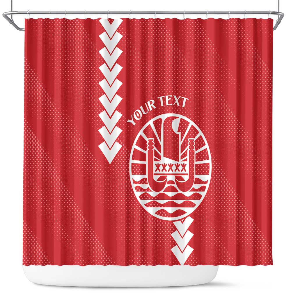 Custom Tahiti Football Shower Curtain Go Toa Aito LT14 Red - Polynesian Pride