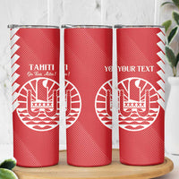 Custom Tahiti Football Skinny Tumbler Go Toa Aito
