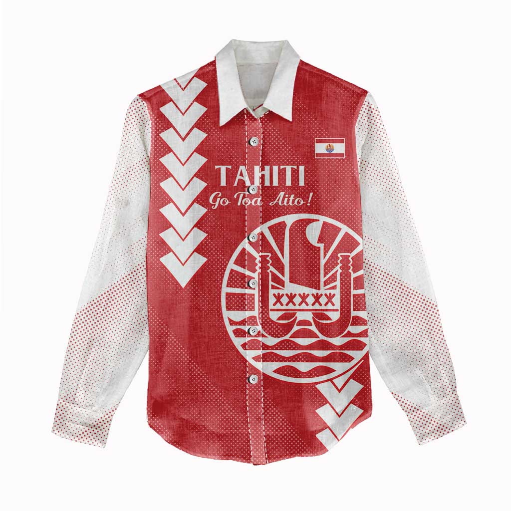 Custom Tahiti Football Women Casual Shirt Go Toa Aito