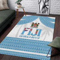 Custom Fiji Tapa Football Area Rug Go Bula Boy!