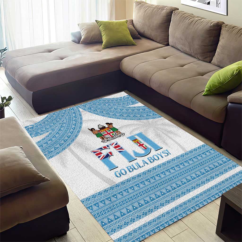 Custom Fiji Tapa Football Area Rug Go Bula Boy!