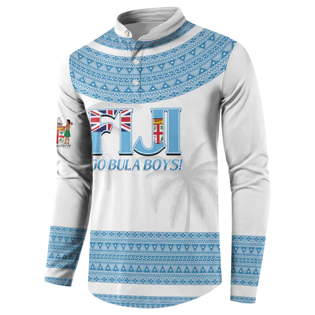Custom Fiji Tapa Football Button Sweatshirt Go Bula Boy!