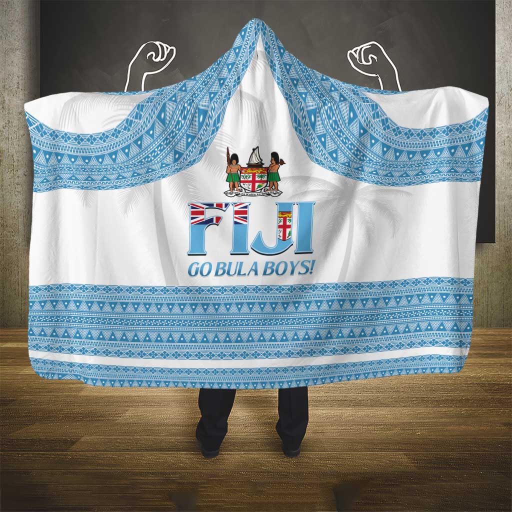 Custom Fiji Tapa Football Hooded Blanket Go Bula Boy!