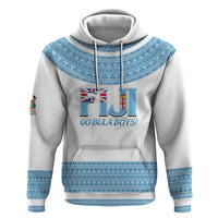 Custom Fiji Tapa Football Hoodie Go Bula Boy! LT14 Pullover Hoodie White - Polynesian Pride
