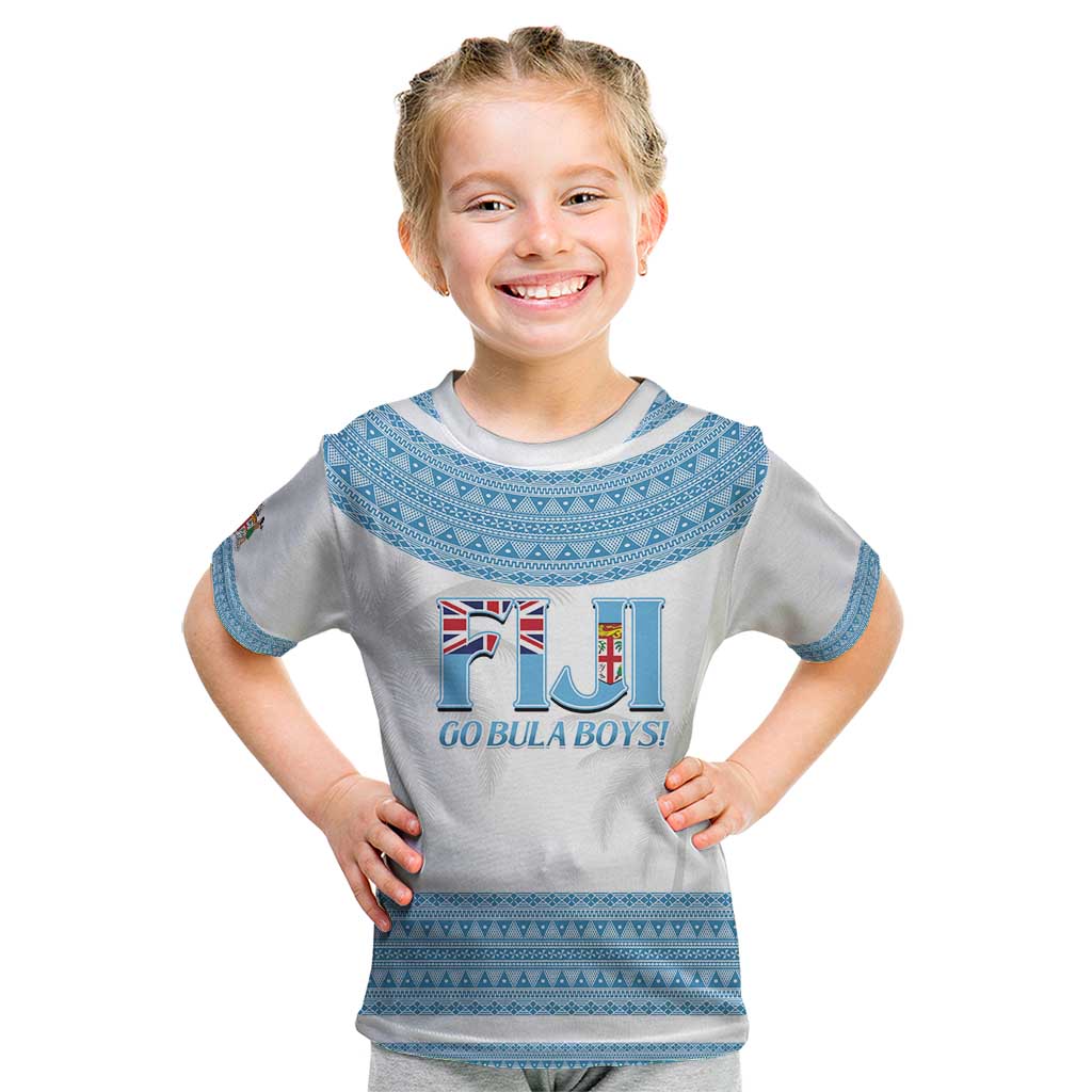 Custom Fiji Tapa Football Kid T Shirt Go Bula Boy!
