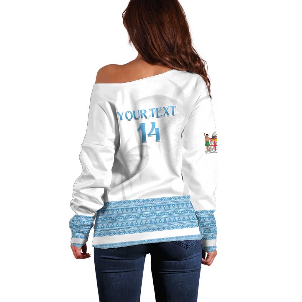 Custom Fiji Tapa Football Off Shoulder Sweater Go Bula Boy!
