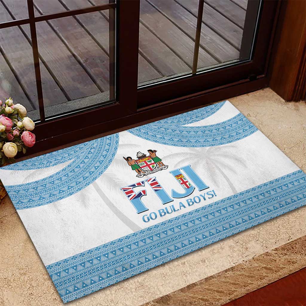 Custom Fiji Tapa Football Rubber Doormat Go Bula Boy!