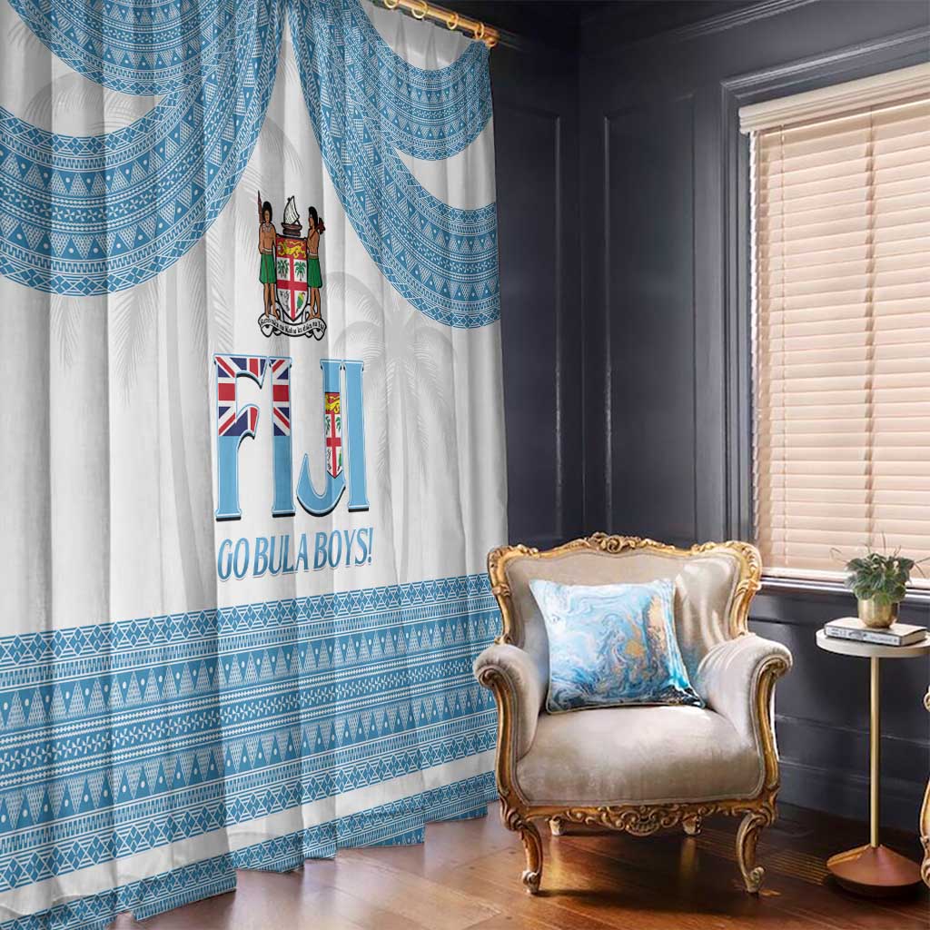 Custom Fiji Tapa Football Window Curtain Go Bula Boy!