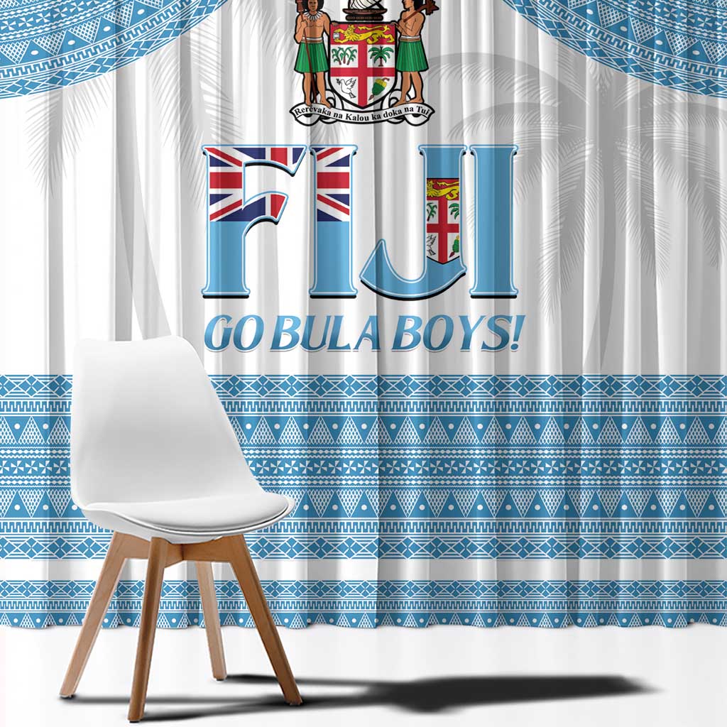 Custom Fiji Tapa Football Window Curtain Go Bula Boy!