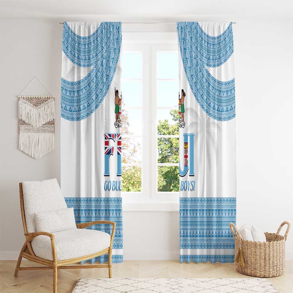 Custom Fiji Tapa Football Window Curtain Go Bula Boy!