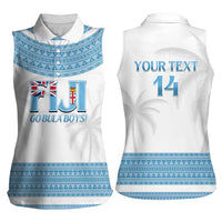 Custom Fiji Tapa Football Women Sleeveless Polo Shirt Go Bula Boy!