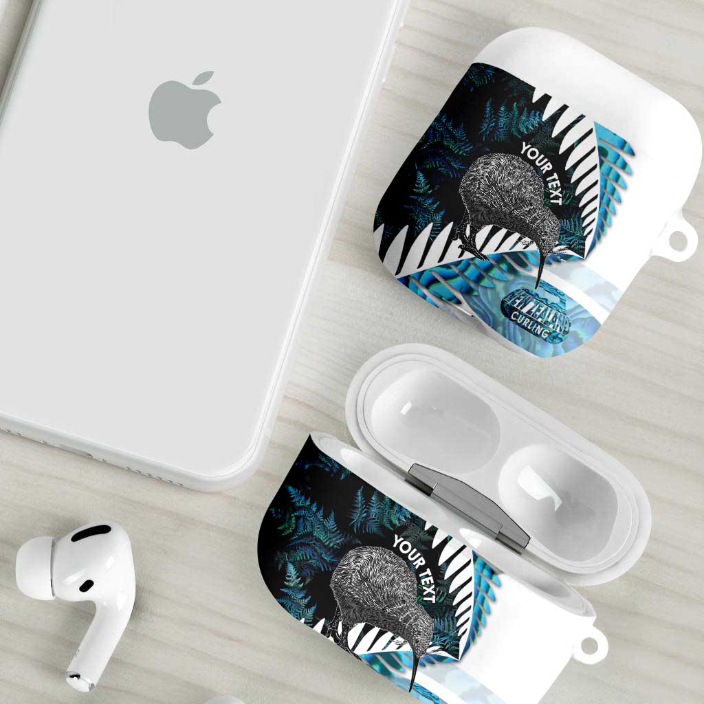 New Zealand Silver Fern Curling Personalised AirPods Case Aotearoa Kiwi Ponga Paua Shell Version - Polynesian Pride
