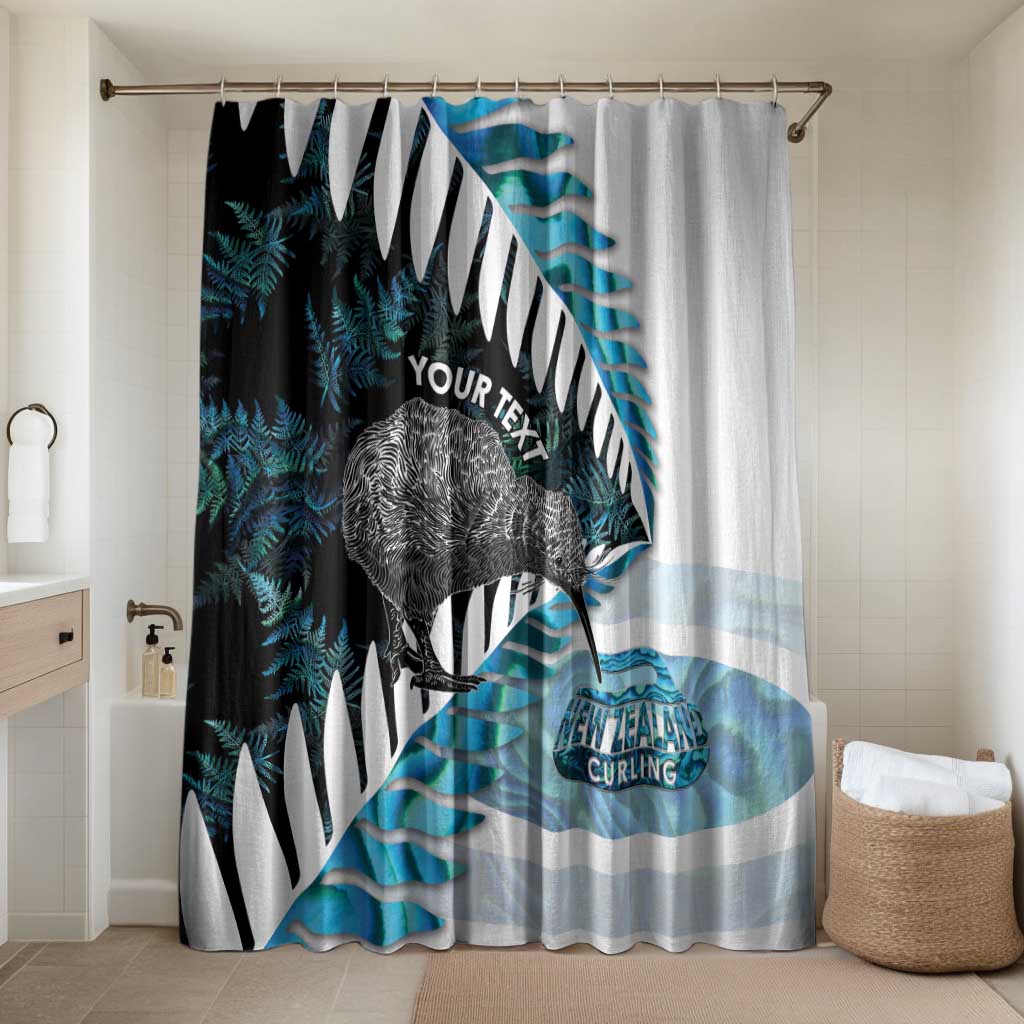 New Zealand Silver Fern Curling Personalised Bathroom Set Aotearoa Kiwi Ponga Paua Shell Version - Polynesian Pride