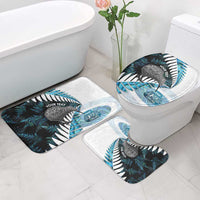 New Zealand Silver Fern Curling Personalised Bathroom Set Aotearoa Kiwi Ponga Paua Shell Version - Polynesian Pride