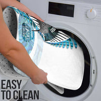 New Zealand Silver Fern Curling Personalised Bathroom Set Aotearoa Kiwi Ponga Paua Shell Version - Polynesian Pride