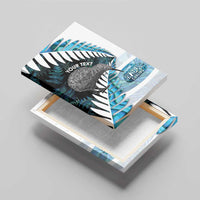 New Zealand Silver Fern Curling Personalised Canvas Wall Art Aotearoa Kiwi Ponga Paua Shell Version LT14 - Polynesian Pride
