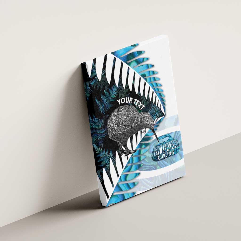 New Zealand Silver Fern Curling Personalised Canvas Wall Art Aotearoa Kiwi Ponga Paua Shell Version LT14 - Polynesian Pride