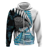 New Zealand Silver Fern Curling Personalised Hoodie Aotearoa Kiwi Ponga Paua Shell Version - Polynesian Pride