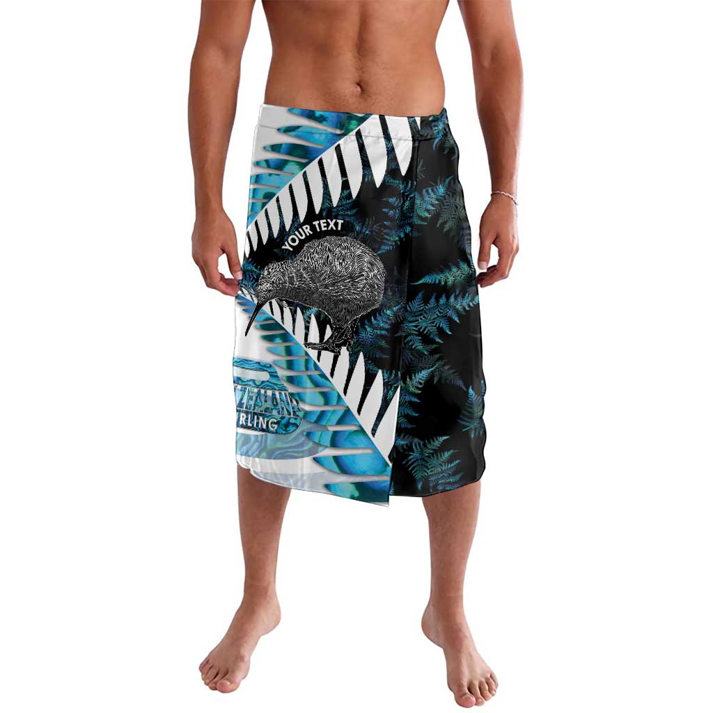 New Zealand Silver Fern Curling Personalised Lavalava Aotearoa Kiwi Ponga Paua Shell Version - Polynesian Pride