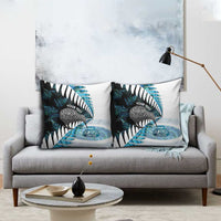 New Zealand Silver Fern Curling Personalised Pillow Cover Aotearoa Kiwi Ponga Paua Shell Version - Polynesian Pride