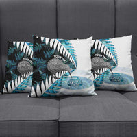 New Zealand Silver Fern Curling Personalised Pillow Cover Aotearoa Kiwi Ponga Paua Shell Version - Polynesian Pride