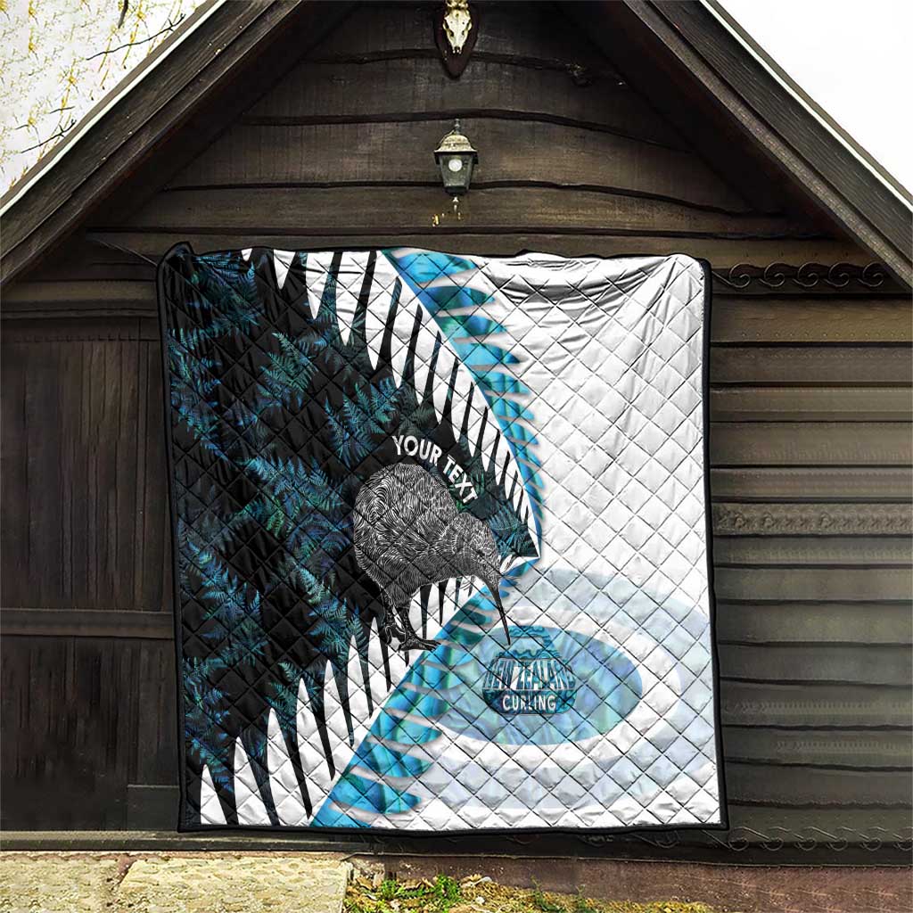 New Zealand Silver Fern Curling Personalised Quilt Aotearoa Kiwi Ponga Paua Shell Version - Polynesian Pride